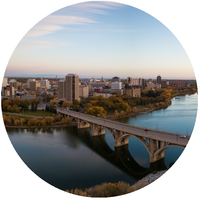 Aerial view of City of Saskatoon